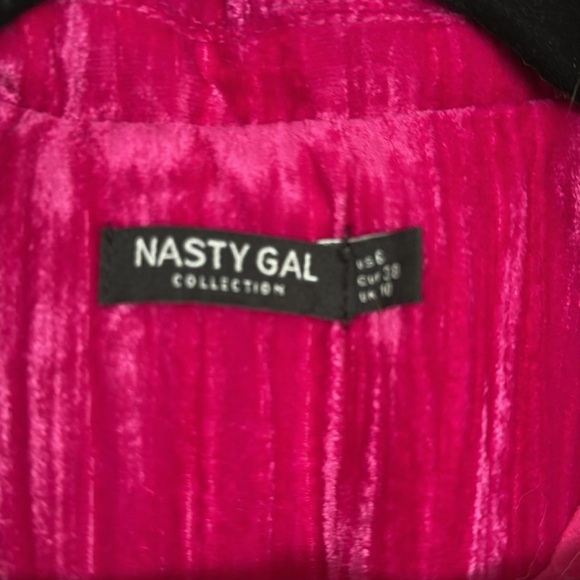 Nasty gal single Breasted Crushed Velvet Blazer - Picture 3 of 4